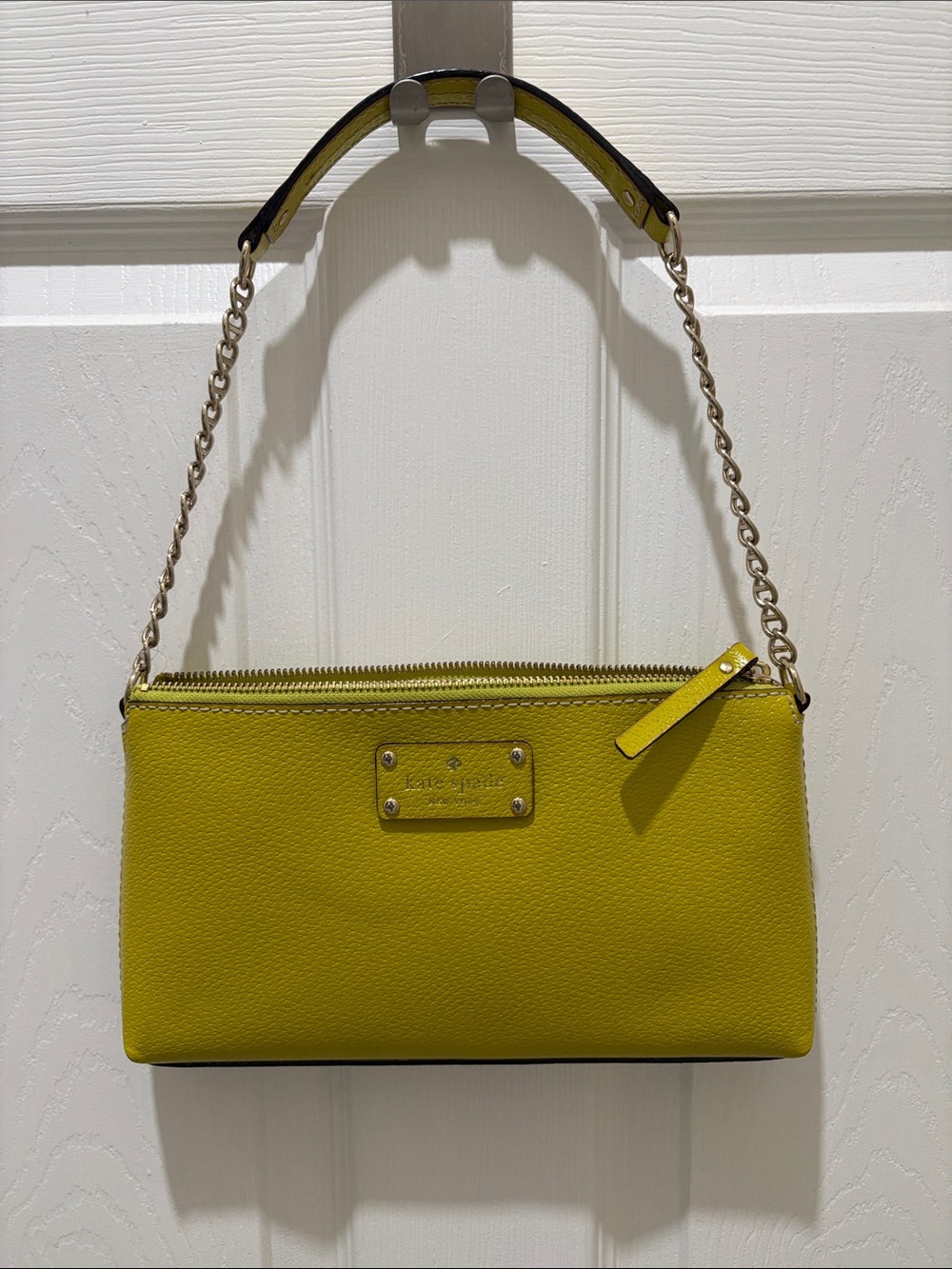 kate spade Yellow Leather Chain-Handle Crossbody Wristlet